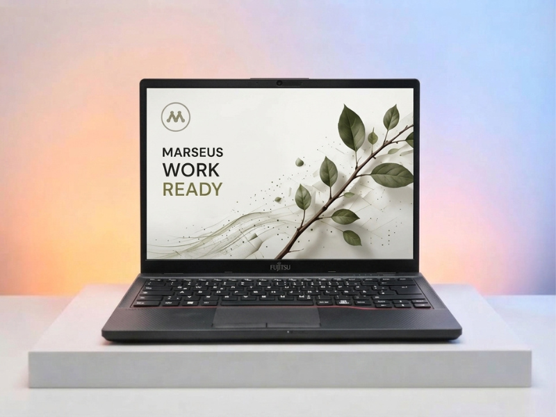Fujitsu LifeBook E5412 csomag: felújított laptop, i5-1235U / 16 GB / 256 GB NVMe SSD, 14" Full HD, kiváló állapot + SmartHacker sleeve és Office 2024