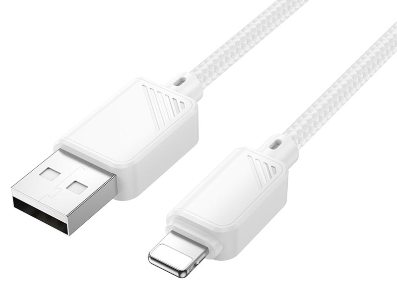 HOCO X113 Lightning töltőkábel, USB-A, 2,4 A, 1 m, fehér