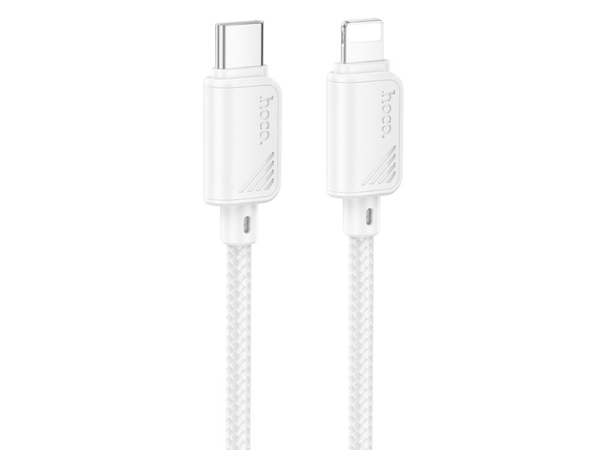 HOCO X113 Lightning töltőkábel, USB-A, 2,4 A, 1 m, fehér