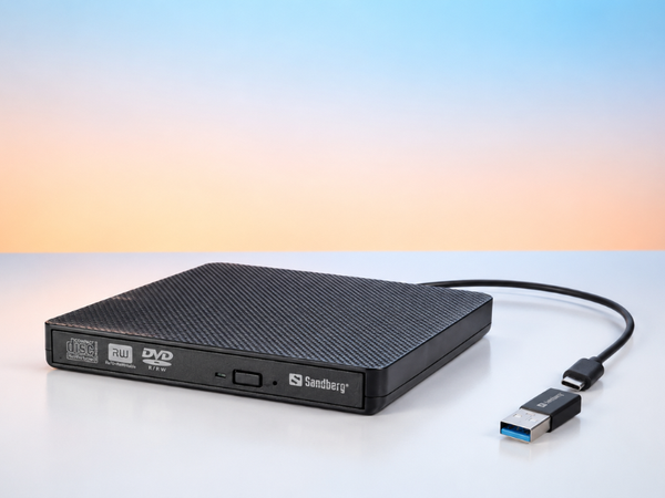 Külső USB DVD-RW optikai meghajtó, USB-A és USB-C