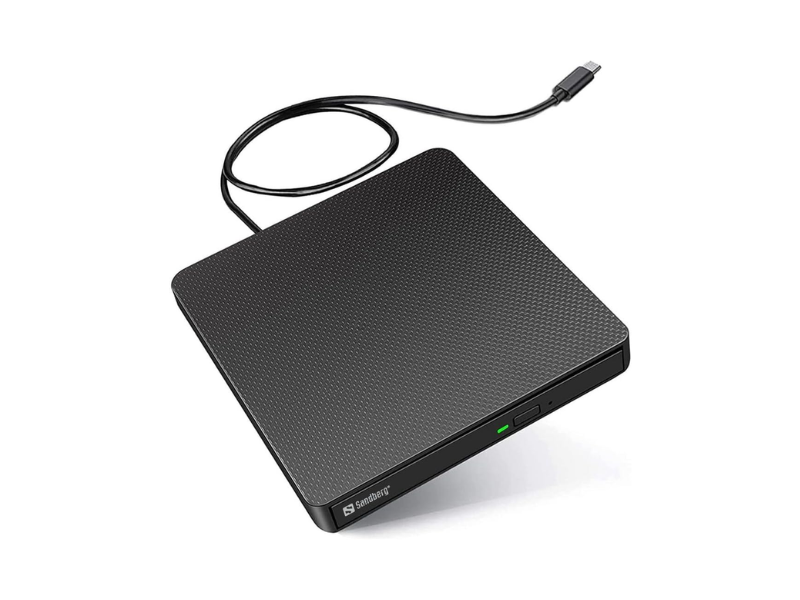 Külső USB DVD-RW optikai meghajtó, USB-A és USB-C Másodlagos kép