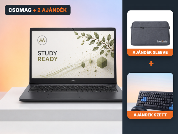Csomag: laptop, ajándék szürke sleeve és billentyűzet-egér szett